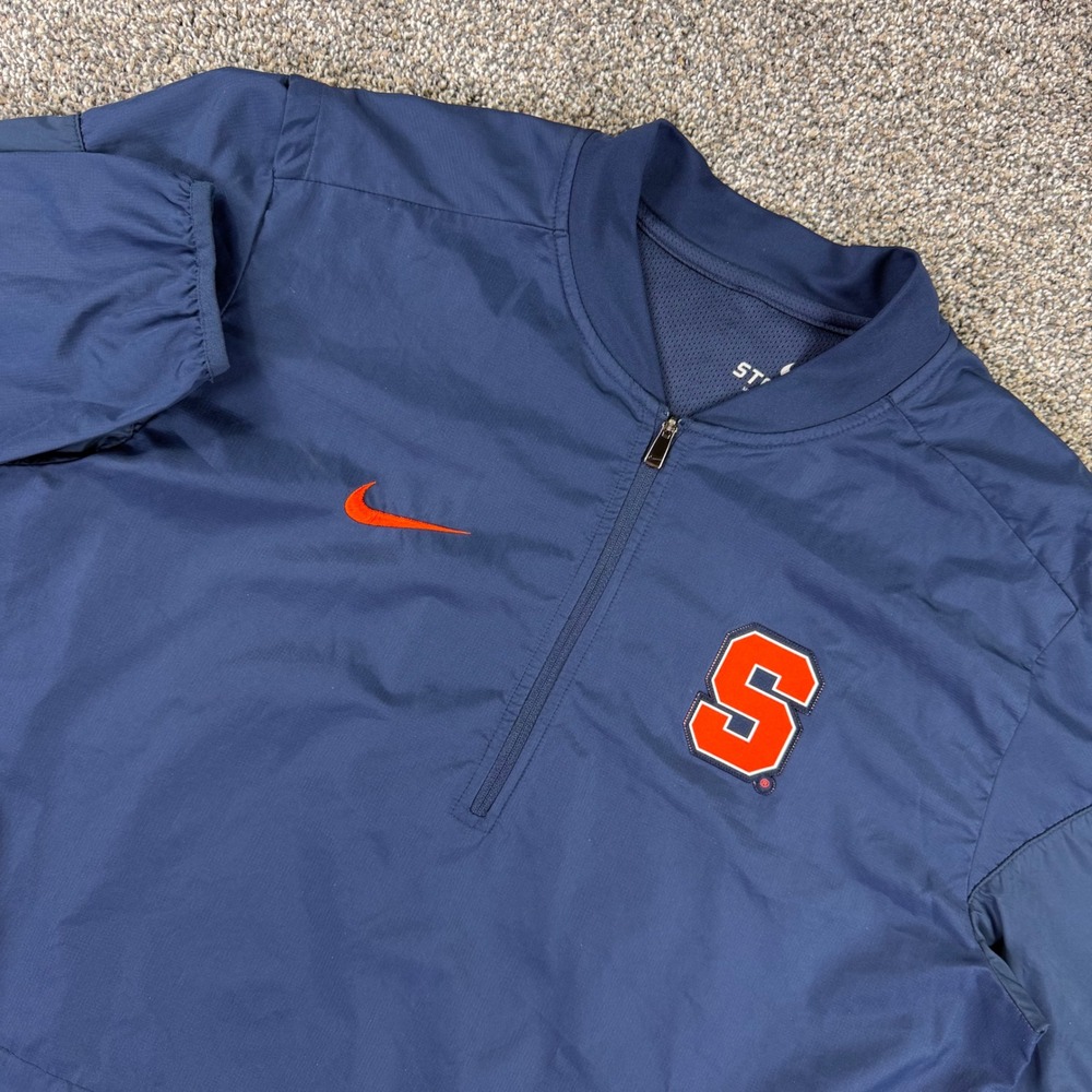 Nike Syracuse Orange Storm-Fit‎ Quarter Zip Windbreaker Jacket Mens Large Navy